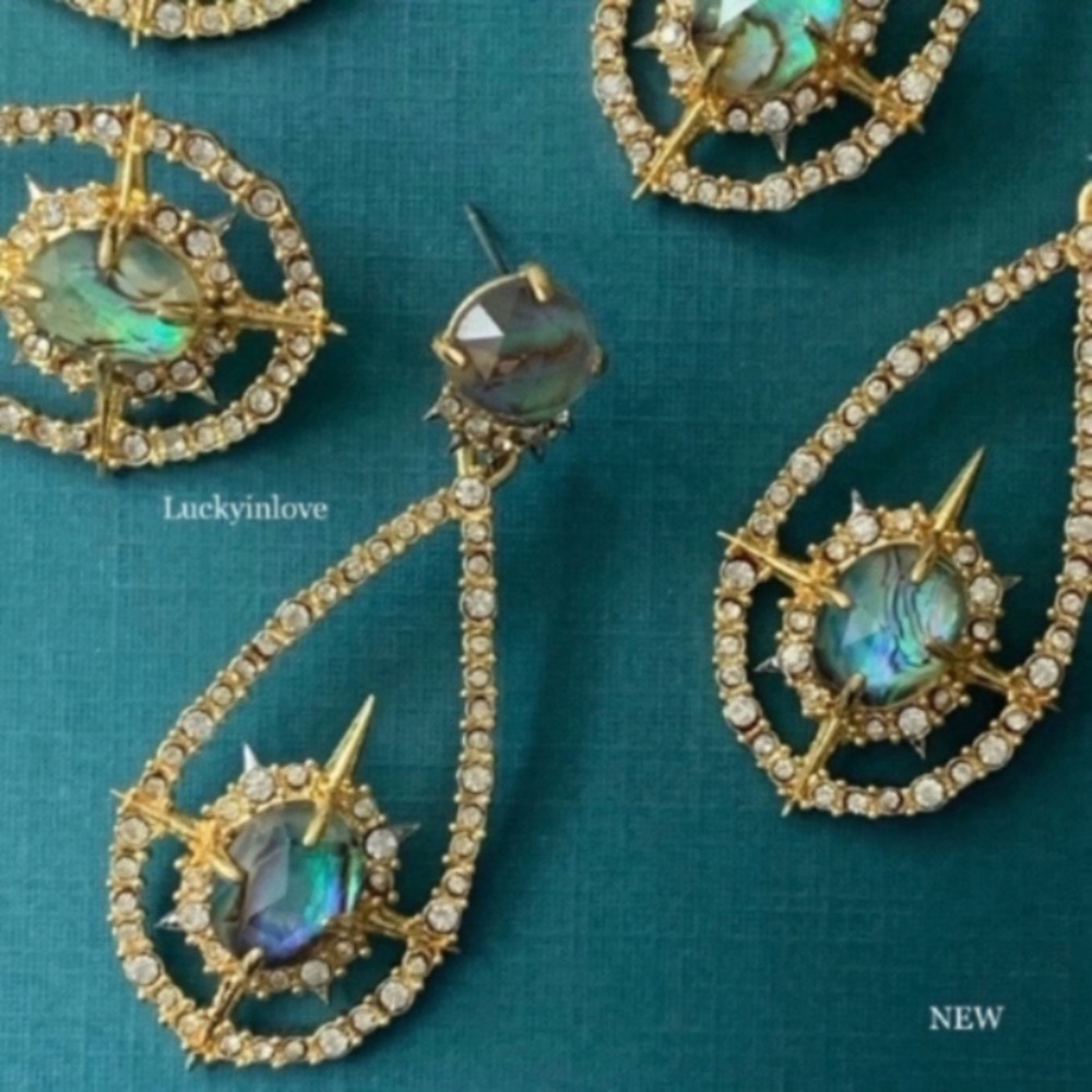 ALEXIS BITTAR NEW Miss Havisham Crystal Orbiting Doublet Teardrop Drop Earrings - Picture 9 of 12